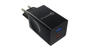 ЗУ сетевое More Choice NC55QCa Smart 2USB 3.0A QC3.0 быстрая зарядка +кабель Type-C +кубики (Black)