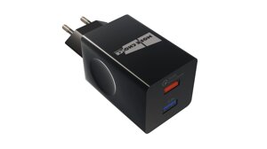 ЗУ сетевое More Choice NC55QCm Smart 2USB 3.0A QC3.0 быстрая зарядка +кабель MicroUSB +кубики (Black)