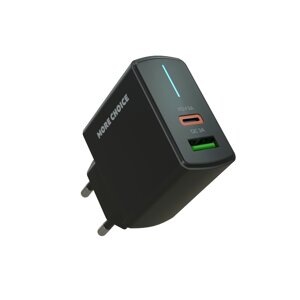 ЗУ сетевое More Choice NC61 1USB+1TypeC 3.0A PD 20W+QC3.0 быстрая зарядка (Black)