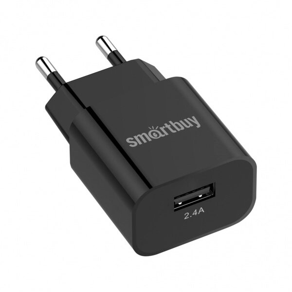 ЗУ сетевое SmartBuy FLASH, 2.4 А, черное, 1 USB (SBP-1025) ##от компании## Медиамир - ##фото## 1