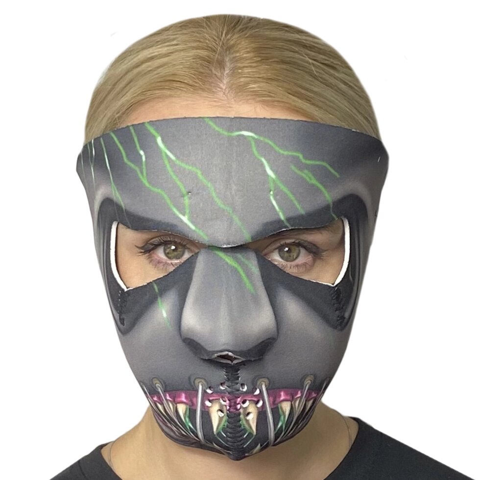 Антивирусная неопреновая маска Wild Wear Grey Demon от компании Магазин сувениров и подарков "Особый Случай" в Челябинске - фото 1