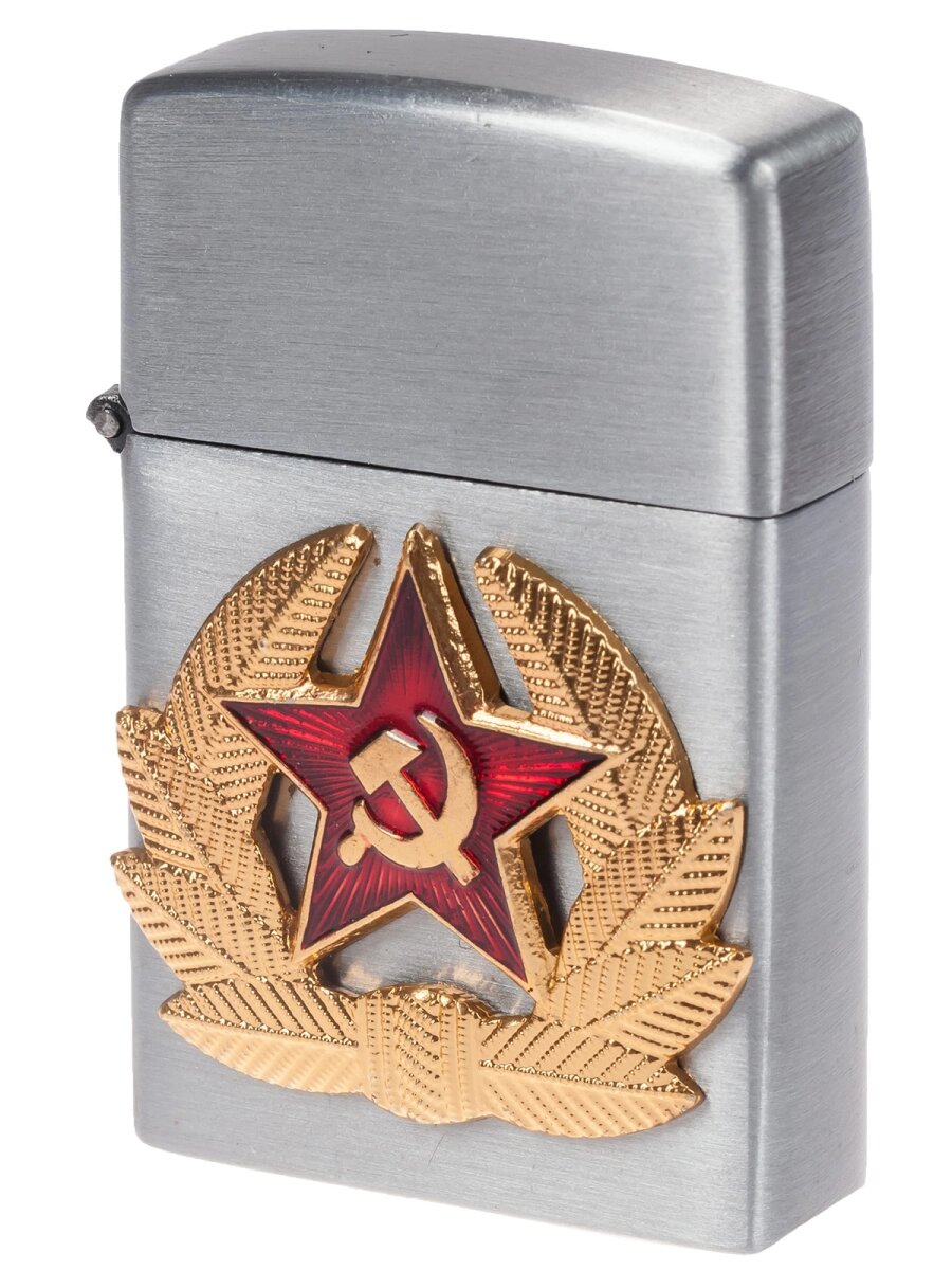 Армейская зажигалка с кокардой СА (газовая Zippo) №550 от компании Магазин сувениров и подарков "Особый Случай" в Челябинске - фото 1