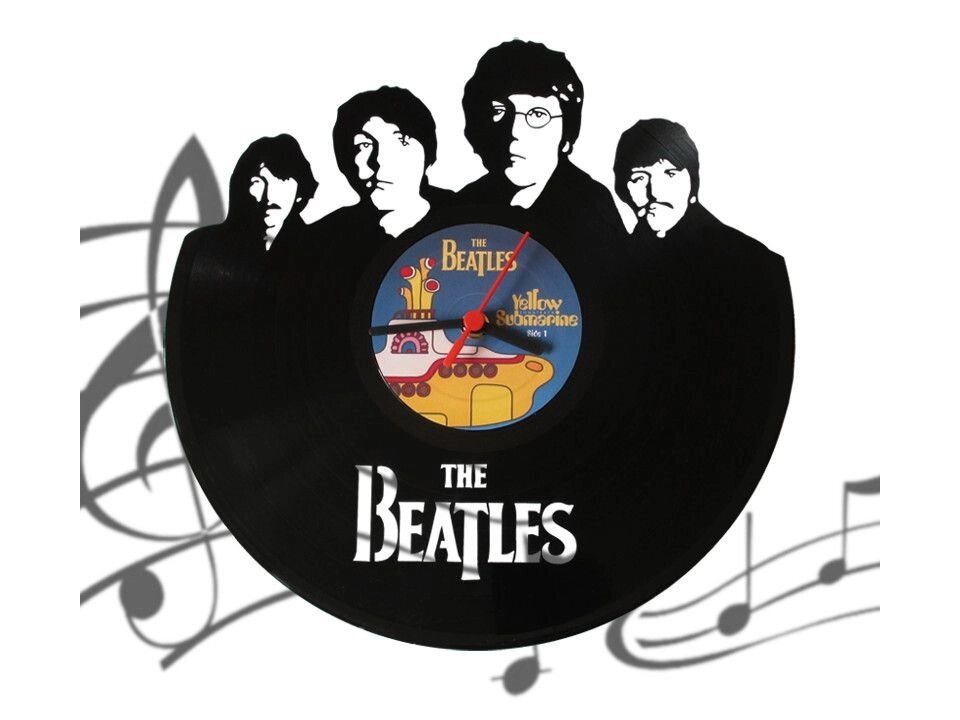 Часы-пластинка "The Beatles", кварцевый механизм, плавный ход от компании Магазин сувениров и подарков "Особый Случай" в Челябинске - фото 1