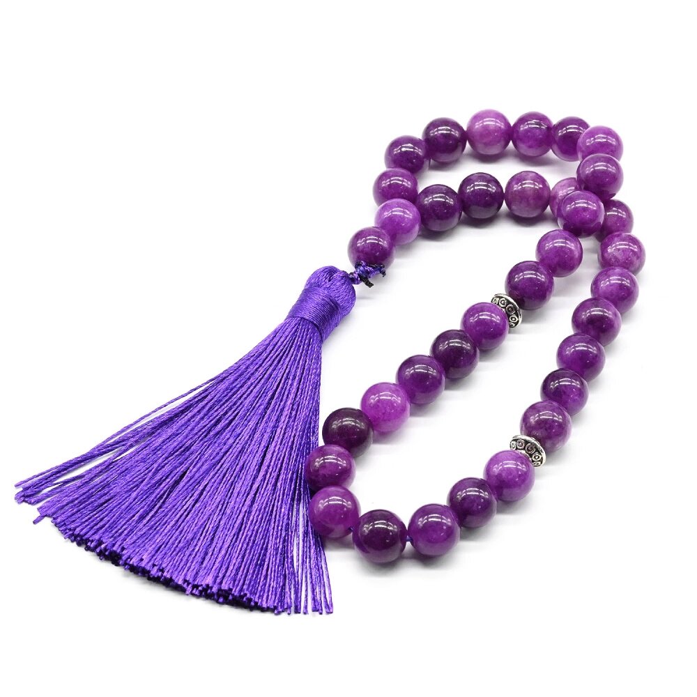 Четки шарик 10 мм из кальцита цвет фиолетовый, 33 бусины, 33 см от компании Магазин сувениров и подарков "Особый Случай" в Челябинске - фото 1
