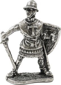 Фигурка Рыцари "Тефтонский легионер" олово. Игрушка литая металлическая 54 мм (1:32)