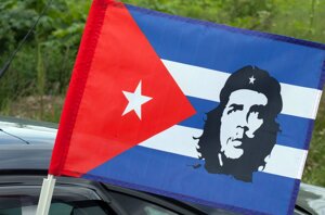 Флаг Кубы «Че Гевара» Автомобильный c кронштейном 30x40 см
