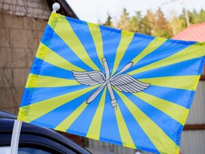 Флаг ВВС РФ Автомобильный c кронштейном 30x40 см