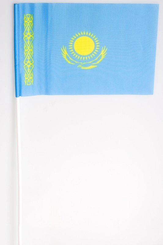 Флажок Казахстана на палочке 15х23 см от компании Магазин сувениров и подарков "Особый Случай" в Челябинске - фото 1