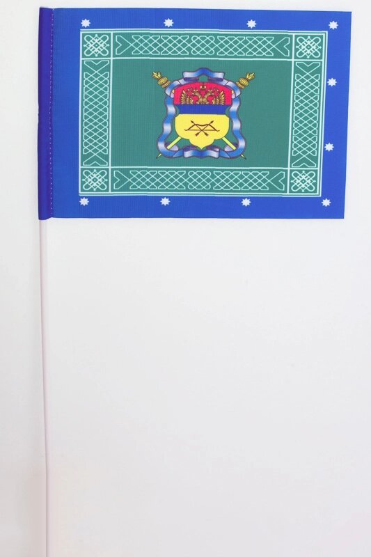 Флажок Знамя Оренбургского Казачьего войска на палочке 15х23 см от компании Магазин сувениров и подарков "Особый Случай" в Челябинске - фото 1