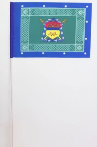 Флажок Знамя Оренбургского Казачьего войска на палочке 15х23 см