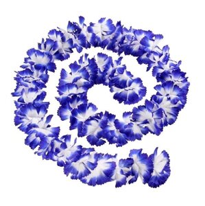 Гавайская гирлянда "Цветочки", цвет бело-синий, 2 м.