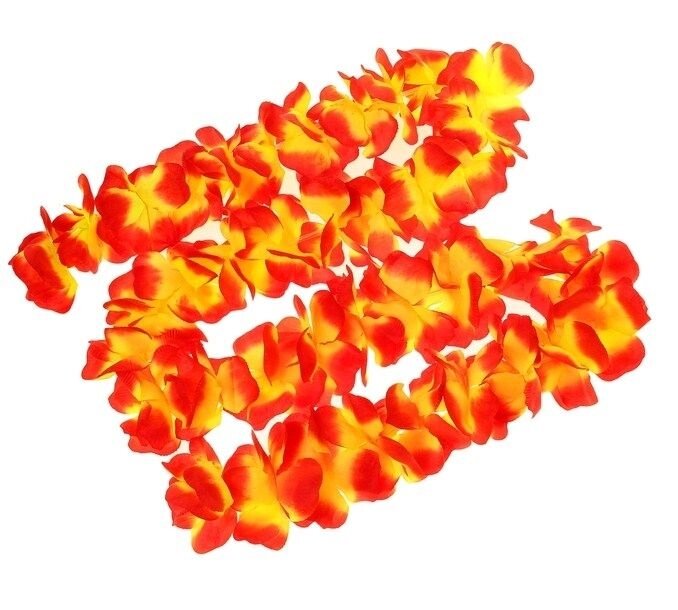 Гавайская гирлянда "Цветочки", цвет оранжево-жёлтый, 2 м. от компании Магазин сувениров и подарков "Особый Случай" в Челябинске - фото 1