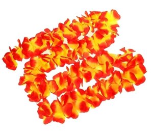 Гавайская гирлянда "Цветочки", цвет оранжево-жёлтый, 2 м.