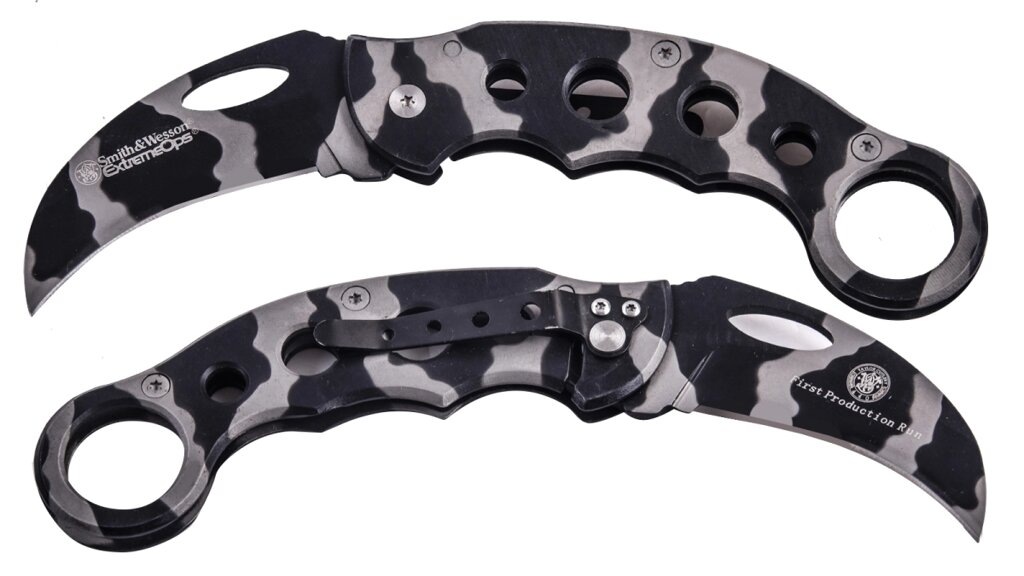 Камуфляжный нож-керамбит Smith & Wesson Knives от компании Магазин сувениров и подарков "Особый Случай" в Челябинске - фото 1