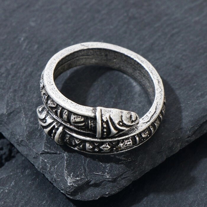 Кольцо "Руны" символика, цвет чернёное серебро, безразмерное от компании Магазин сувениров и подарков "Особый Случай" в Челябинске - фото 1