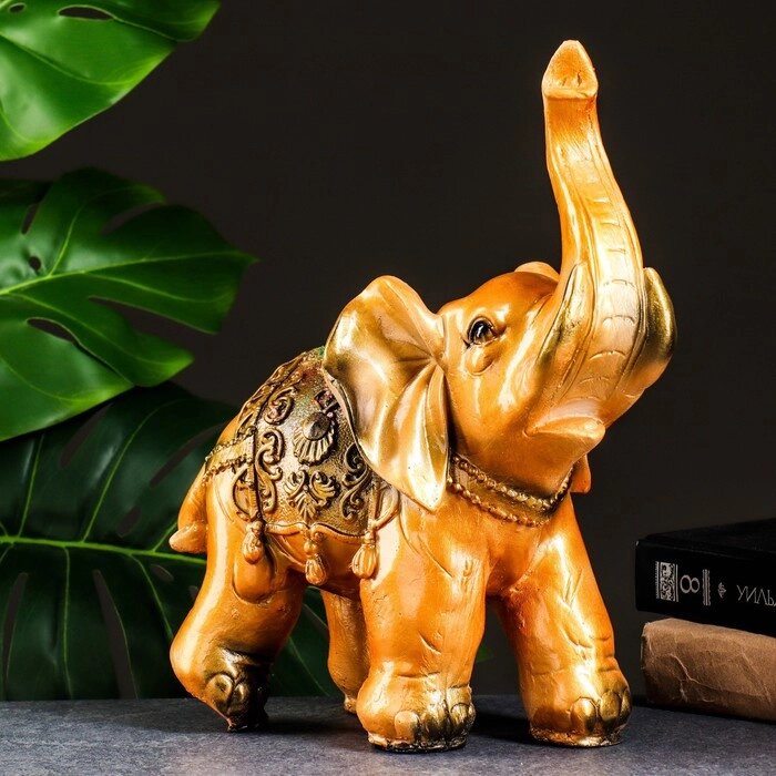 Копилка "Слон" золотой, 30х25см от компании Магазин сувениров и подарков "Особый Случай" в Челябинске - фото 1