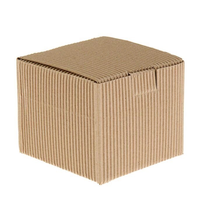 Коробка крафт из рифлёного картона, 11 х 11 х 9,5 см от компании Магазин сувениров и подарков "Особый Случай" в Челябинске - фото 1