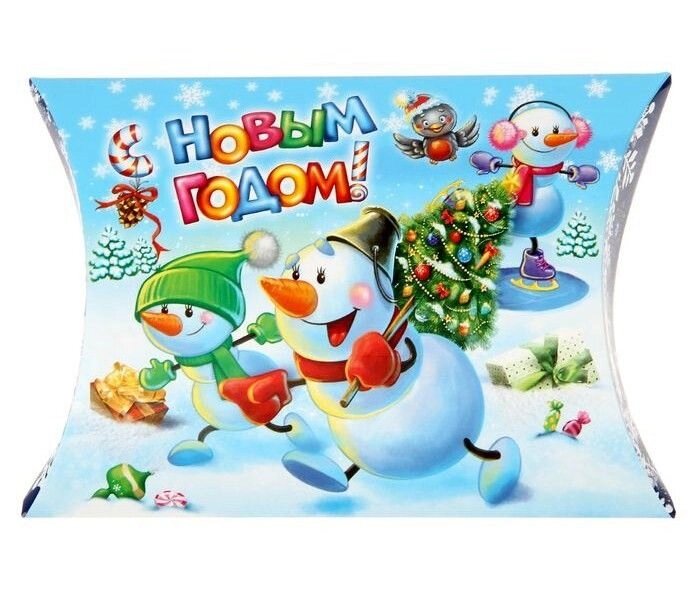 Коробка сборная фигурная "Веселые снеговики" от компании Магазин сувениров и подарков "Особый Случай" в Челябинске - фото 1
