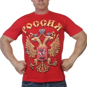 Красная футболка с гербом РФ 58 (4XL)