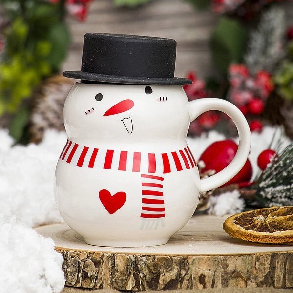 Кружка-снеговик В шляпе 2 от компании Магазин сувениров и подарков "Особый Случай" в Челябинске - фото 1