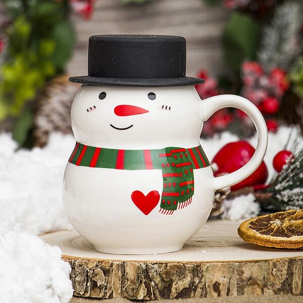 Кружка-снеговик В шляпе 3 Эврика от компании Магазин сувениров и подарков "Особый Случай" в Челябинске - фото 1