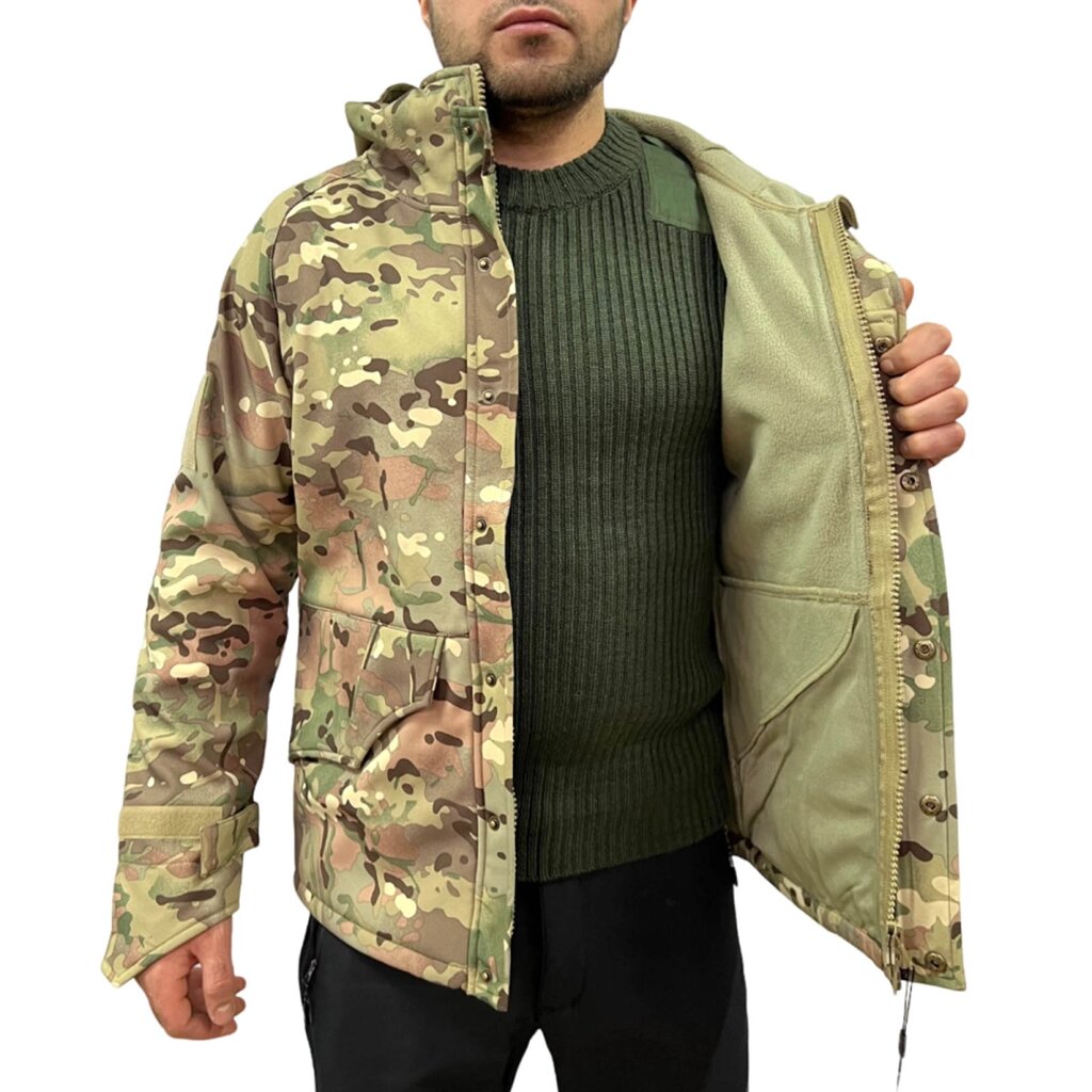 Мужская куртка камуфляж (флисовая подкладка) от компании Магазин сувениров и подарков "Особый Случай" в Челябинске - фото 1
