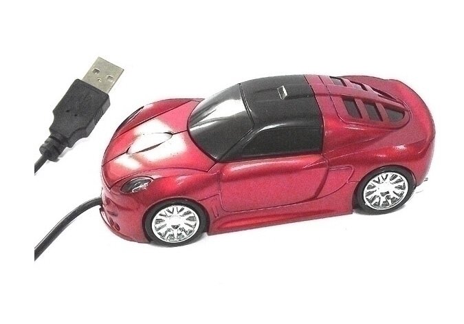 Мышь для ПК в виде автомобиля красная А7 от компании Магазин сувениров и подарков "Особый Случай" в Челябинске - фото 1