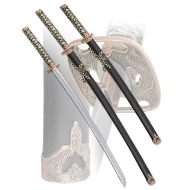 Набор самурайских мечей, 2 шт. Черные ножны от компании Магазин сувениров и подарков "Особый Случай" в Челябинске - фото 1