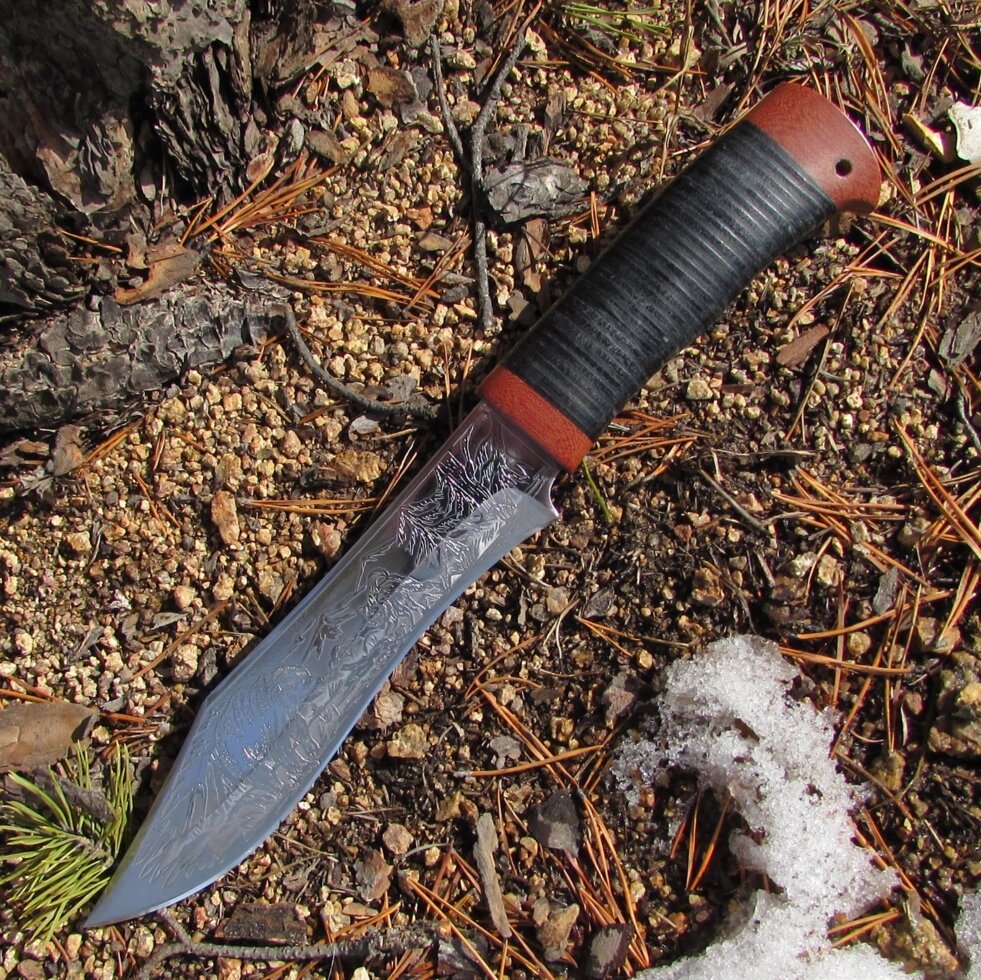 Нож охотничий НС-31 (X50CrMoV15) гравировка (Златоуст) от компании Магазин сувениров и подарков "Особый Случай" в Челябинске - фото 1