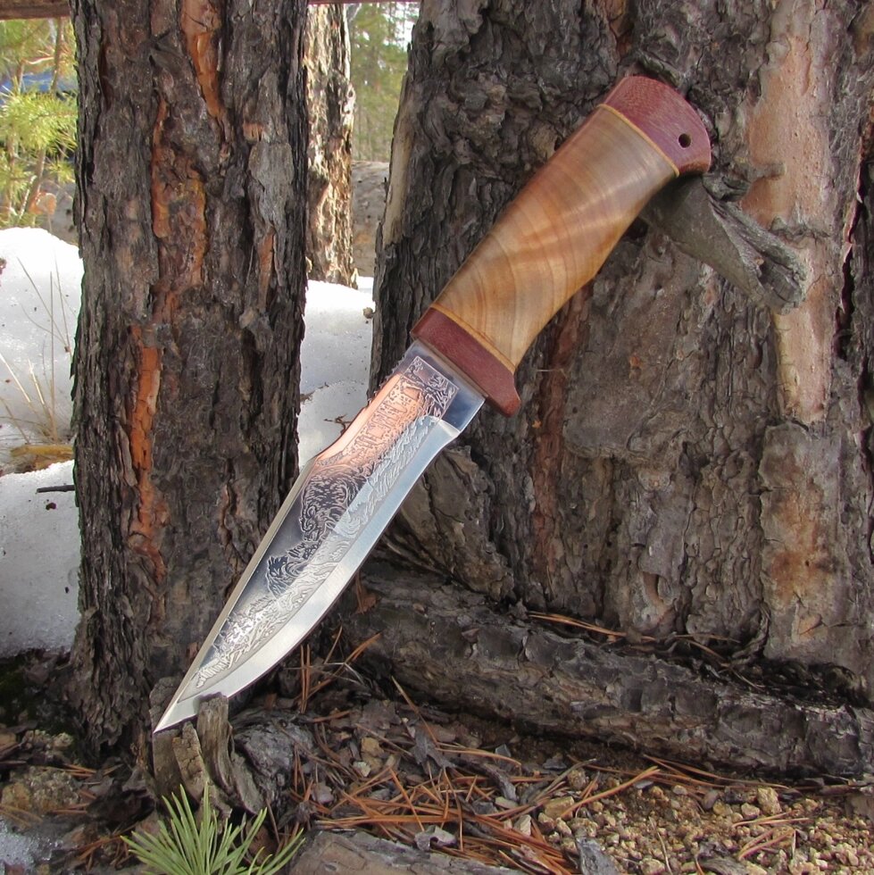 Нож туристический НС-34 (40Х10С2М) с гравировкой (Златоуст) от компании Магазин сувениров и подарков "Особый Случай" в Челябинске - фото 1