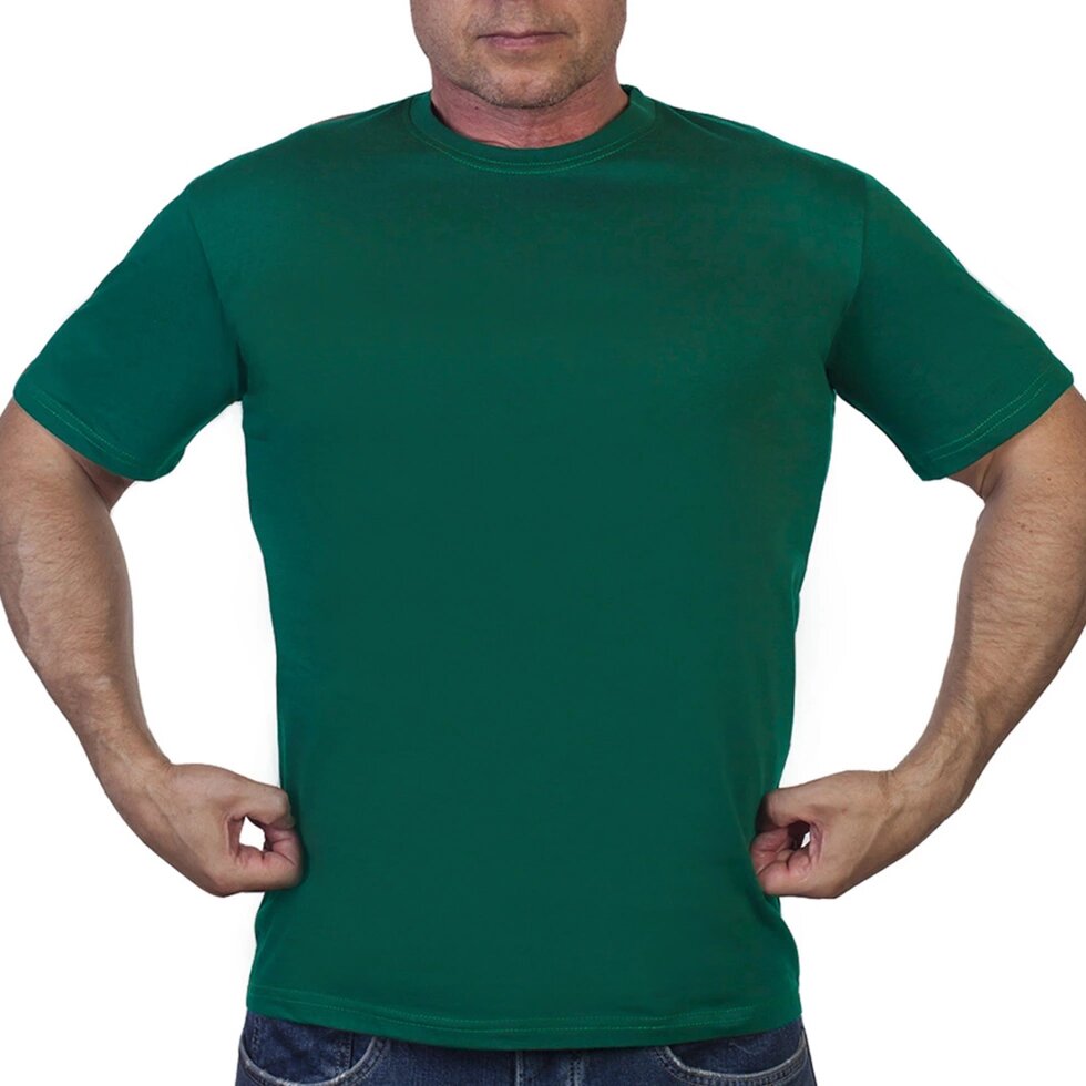 Однотонная зеленая футболка от компании Магазин сувениров и подарков "Особый Случай" в Челябинске - фото 1