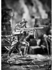 Оловянный солдатик Французский солдат с пулеметом Шоша