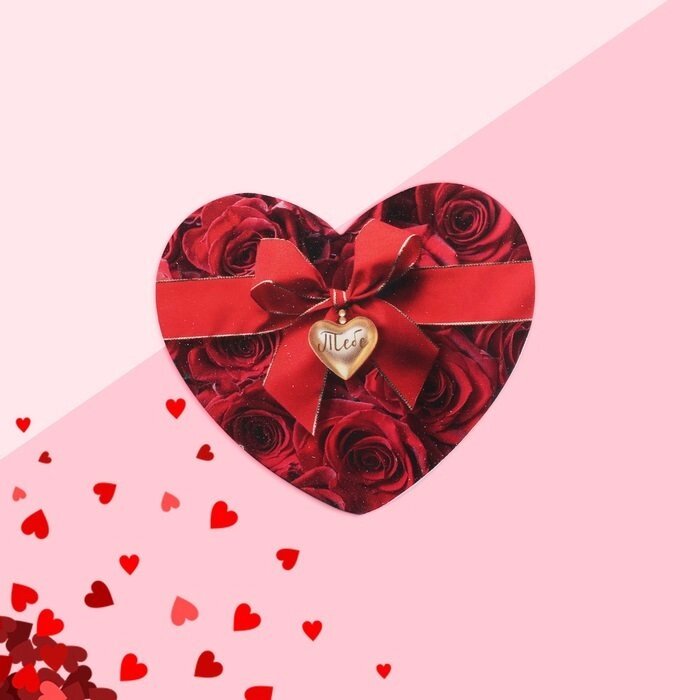 Открытка-валентинка "Тебе" лента и розы, 7,1 x 6,1 см от компании Магазин сувениров и подарков "Особый Случай" в Челябинске - фото 1