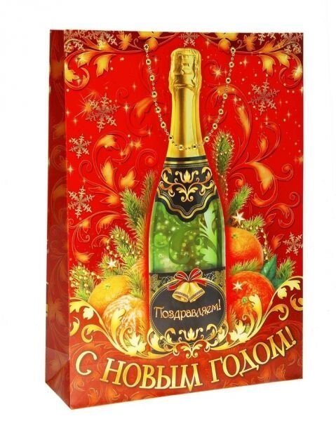 Пакет ламинат MS "Шампанское" от компании Магазин сувениров и подарков "Особый Случай" в Челябинске - фото 1