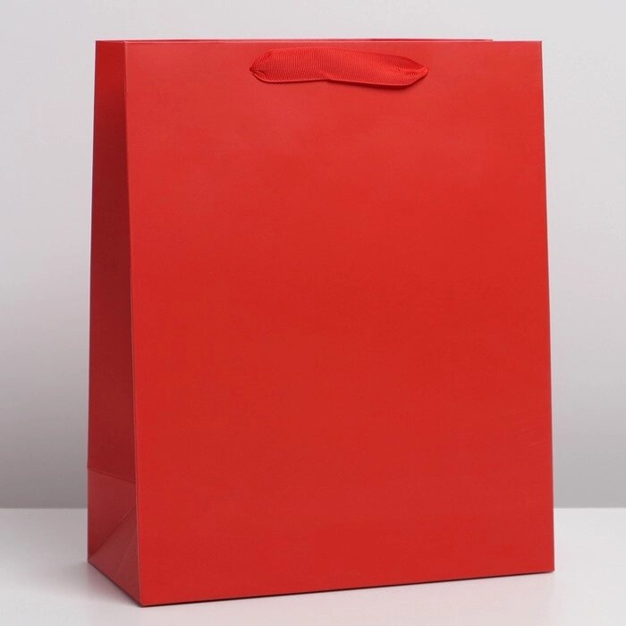 Пакет ламинированный «Красный», L 31  40  14 см от компании Магазин сувениров и подарков "Особый Случай" в Челябинске - фото 1