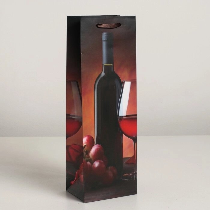 Пакет ламинированный под бутылку, 12 х 9 х 36 см от компании Магазин сувениров и подарков "Особый Случай" в Челябинске - фото 1