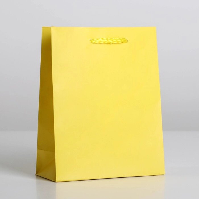 Пакет ламинированный «Жёлтый», ML 23х27х8 см от компании Магазин сувениров и подарков "Особый Случай" в Челябинске - фото 1
