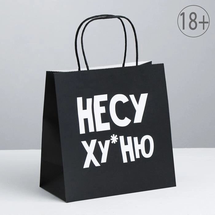 Пакет подарочный «Несу Ху*ню», 22 х 22 х 11 см от компании Магазин сувениров и подарков "Особый Случай" в Челябинске - фото 1