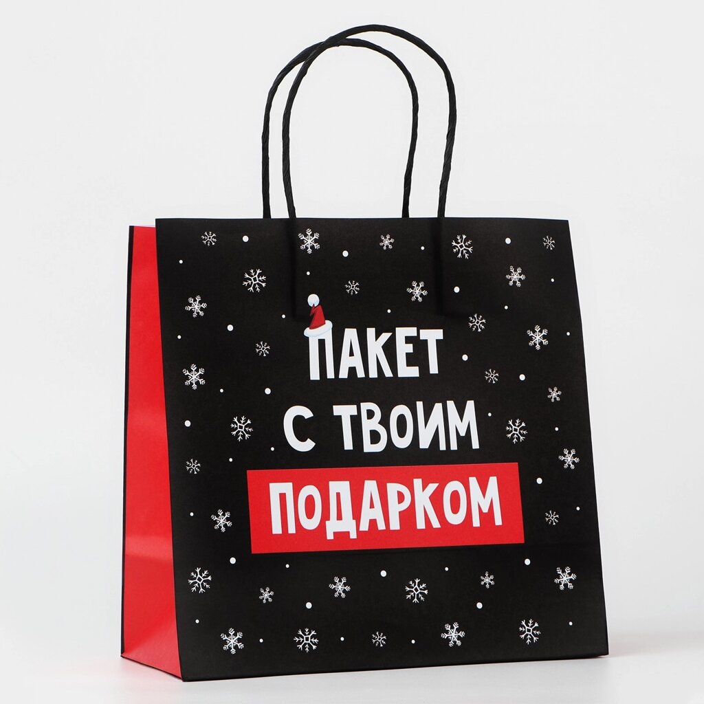 Пакет подарочный новогодний «Твой подарок», 22 х 22 х 11 см от компании Магазин сувениров и подарков "Особый Случай" в Челябинске - фото 1