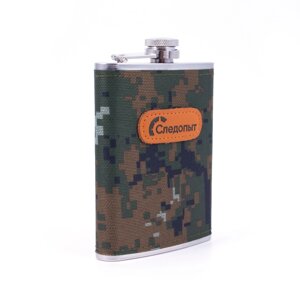 Фляжка "Следопыт" в оплетке из oxford camo pixel 240 мл.