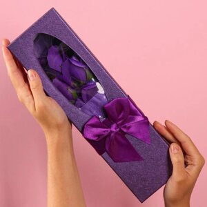 Большой букет мыльных роз, фиолетовые