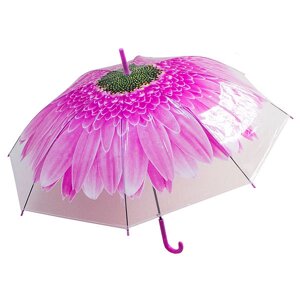 Зонт купол Цветок большой, розовый