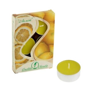 Свеча чайная ароматизированная 12 г. (набор 6 шт), лимон