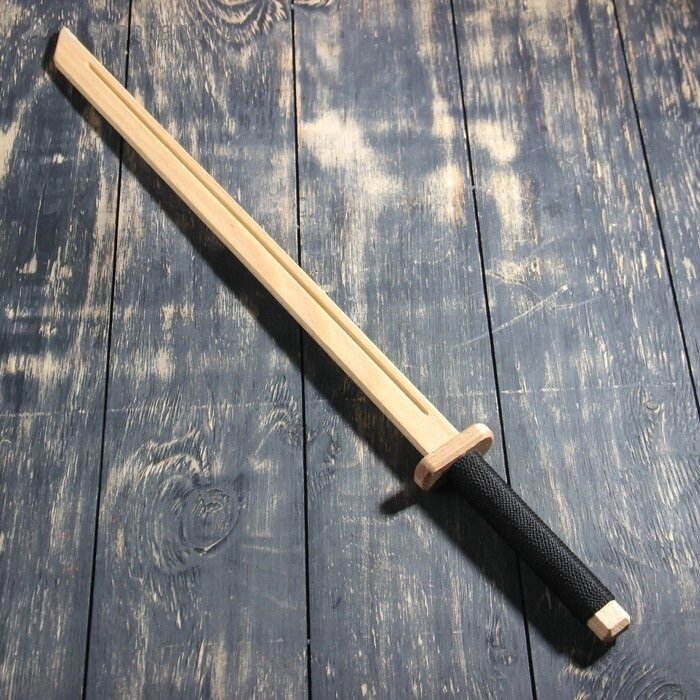Деревянное оружие Катана самурая, массив бука, 60 см - наличие