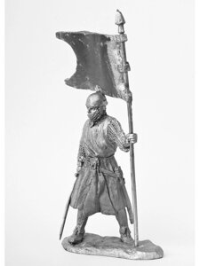 Оловянный солдатик Сержант тевтонец с флагом, 13 век в Челябинской области от компании Магазин сувениров и подарков "Особый Случай" в Челябинске