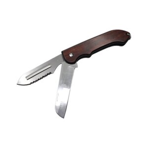 Нож складной "Следопыт", 2 лезвия, цв. дерев., дл. клинка 75 мм