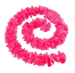 Гавайская гирлянда "Цветочки", цвет розовый, 2 м.