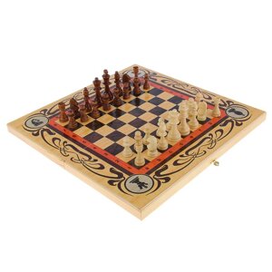 Набор 3 игры "Статус" (шахматы, нарды шашки, игральная складная доска 50 x 50)