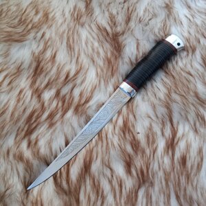 Филейный разделочный нож НС-33А Осётр (40Х10С2М) с алюминиевыми вставками (Златоуст)