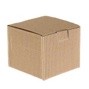 Коробка крафт из рифлёного картона, 11 х 11 х 9,5 см